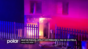 Muž se v Orlové pokusil upálit své příbuzné a pak se zastřelil. Z hořícího domu se jim podařilo utéct